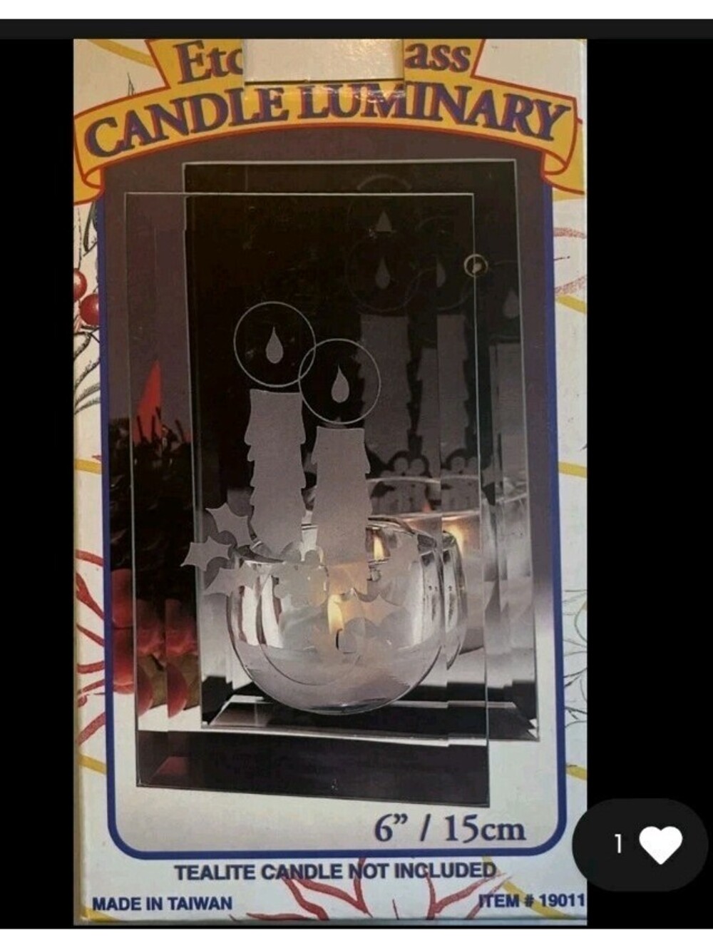 Etched Glass 6” Candle Luminary Robert Alan Candle Company